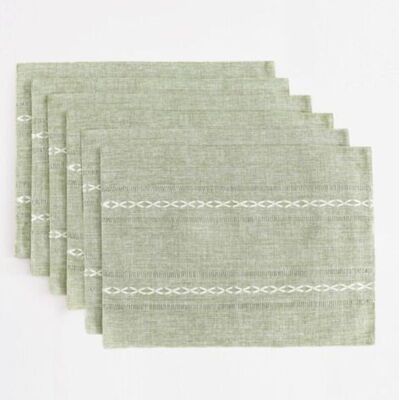 Vision Sets De Table En Coton Et Lin, 30 X 45 Cm, Lot De 6, Ourlets Rustiques Pour Table De Cuisine, Résistants À La Chaleur, Vert Sauge - Publicité Vision Sets De Table En Coton Et Lin, 30 X 45 Cm, Lot De 6, Ourlets Rustiques Pour Table De Cuisine, Résistants À La Chaleur, Vert Sauge - Publicité
