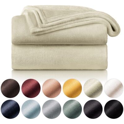 MOXIE Couverture Polaire 150 X 200 - Plaid Beige, Plaid Pour Canapé, Plaid Cocooning - Couverture Polaire Epaisse, Moelleuse, Douce Et Chaude - Haute Qualité Npterbl - Publicité MOXIE Couverture Polaire 150 X 200 - Plaid Beige, Plaid Pour Canapé, Plaid Cocooning - Couverture Polaire Epaisse, Moelleuse, Douce Et Chaude - Haute Qualité Npterbl - Publicité