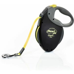 Laisse Giant l Tape 8 m black/ neon yellow Flexi GT3-210-S-NEO-12 - Noir/Jaune - Publicité