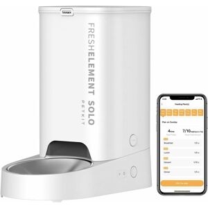 Petkit - Distributeur Automatique pour Chats et Chiens,2.4G WiFi 3L Mangeoire Automatique, Connecté App,avec Bol en Acier Inoxydable,Jusqu'à 10 Repas par Jour,Double Alimentation d'énergie(Blanc Pâle) - Publicité