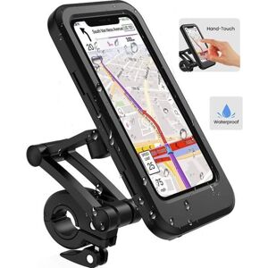 WOTEENORE Support pour téléphone portable à vélo Moto, support étanche avec écran tactile, pour iPhone Samsung Huawei jusqu'à 6,7 pouces, Noir - Publicité WOTEENORE Support pour téléphone portable à vélo Moto, support étanche avec écran tactile, pour iPhone Samsung Huawei jusqu'à 6,7 pouces, Noir - Publicité