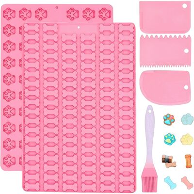 GRASSLIN 2pcs Moule Nourriture Chien, Antiadhérents Silicone Pour Biscuits Friandises, Mini Tapis De Cuisson Sans Bisphénol A Avec Spatules Chiens, Chat, Gelée, Glaçons Noël - - Publicité GRASSLIN 2pcs Moule Nourriture Chien, Antiadhérents Silicone Pour Biscuits Friandises, Mini Tapis De Cuisson Sans Bisphénol A Avec Spatules Chiens, Chat, Gelée, Glaçons Noël - - Publicité