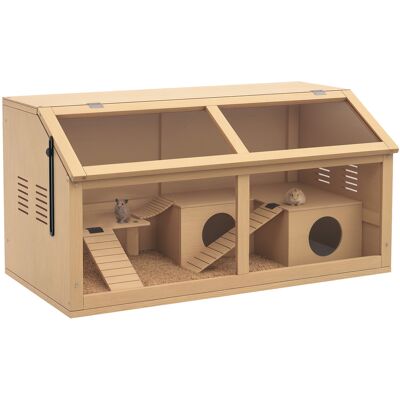 ARRIGONI Cage Hamster En Bois Habitat Grand Pour Rongeur Ventilation Couvercle Ouvrant Et Accessoires 85x45x44cm Bois Naturel - Publicité ARRIGONI Cage Hamster En Bois Habitat Grand Pour Rongeur Ventilation Couvercle Ouvrant Et Accessoires 85x45x44cm Bois Naturel - Publicité