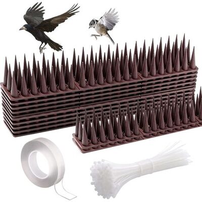 ABYSSE Pics Anti-pigeons En Plastique Pour Chats, Écureuils, Oiseaux, Ratons Laveurs, 45 X 4 Cm,répulsif Pour Insectes Et Animaux Avec Attaches Et Nanoglue, Lot De 12 - Marron - Publicité ABYSSE Pics Anti-pigeons En Plastique Pour Chats, Écureuils, Oiseaux, Ratons Laveurs, 45 X 4 Cm,répulsif Pour Insectes Et Animaux Avec Attaches Et Nanoglue, Lot De 12 - Marron - Publicité