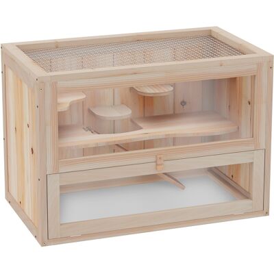 ARRIGONI Cage Pour Hamsters Souris Petits Rongeurs Multi-équipements Rampe Plateformes Toit Ouvrant Grillagé Porte Bois De Sapin Plexiglas - Publicité ARRIGONI Cage Pour Hamsters Souris Petits Rongeurs Multi-équipements Rampe Plateformes Toit Ouvrant Grillagé Porte Bois De Sapin Plexiglas - Publicité