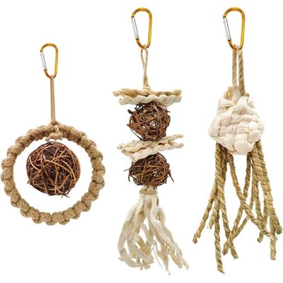 OEM Toys Pour Oiseaux Pour Perroquets, 3pcs Perroquet, Toys À Mâcher D'Oiseaux À Mousse De Maïs Naturels, Jouets D'Oiseau De Qualité Aliment - Publicité OEM Toys Pour Oiseaux Pour Perroquets, 3pcs Perroquet, Toys À Mâcher D'Oiseaux À Mousse De Maïs Naturels, Jouets D'Oiseau De Qualité Aliment - Publicité