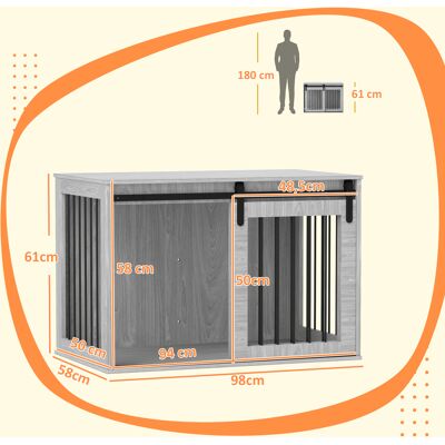 EASYCOMFORT As Easy Cage Pour Chien Pawhut Pour La Maison, Niche Verrouillable Avec Entrée, Box Pour Chien Avec Porte Coulissante, Maison Pour Chien Pour Grands Chiens De Moins De 30 Kg, Gris, 98 X 58 X 61 Cm - Publicité EASYCOMFORT As Easy Cage Pour Chien Pawhut Pour La Maison, Niche Verrouillable Avec Entrée, Box Pour Chien Avec Porte Coulissante, Maison Pour Chien Pour Grands Chiens De Moins De 30 Kg, Gris, 98 X 58 X 61 Cm - Publicité