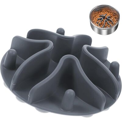 GRASSLIN 1 Gamelle Anti Glouton, Silicone Gris, 10x10x3cm, Ventouses Antidérapantes, Pour Chat Et Chien Moyen - Publicité GRASSLIN 1 Gamelle Anti Glouton, Silicone Gris, 10x10x3cm, Ventouses Antidérapantes, Pour Chat Et Chien Moyen - Publicité