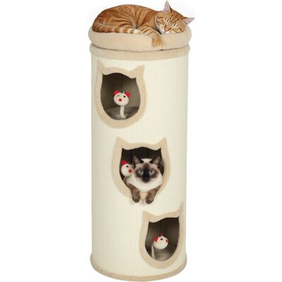 NO BRAND Tour À Chat 96 Cm 4 Niveaux Avec Couchage Lavable Et Jouets Suspendus Gris - Publicité NO BRAND Tour À Chat 96 Cm 4 Niveaux Avec Couchage Lavable Et Jouets Suspendus Gris - Publicité