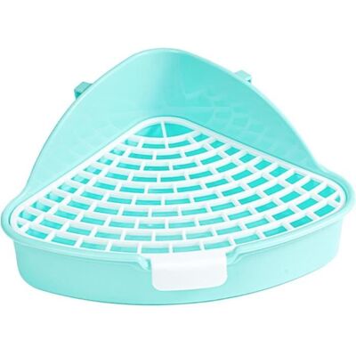 OEM 1 Bac À Litière Pour Lapin, Design Anti-éclaboussures, Coin Ergonomique, Bleu, Pour Petits Animaux Domestiques - Publicité OEM 1 Bac À Litière Pour Lapin, Design Anti-éclaboussures, Coin Ergonomique, Bleu, Pour Petits Animaux Domestiques - Publicité