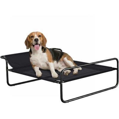ARRIGONI Lit Surélevé Pour Chiens Animaux De Compagnie Avec Appui-tête Tissu Micro-perforé 91 X 69 X 29 Cm Noir - Publicité ARRIGONI Lit Surélevé Pour Chiens Animaux De Compagnie Avec Appui-tête Tissu Micro-perforé 91 X 69 X 29 Cm Noir - Publicité