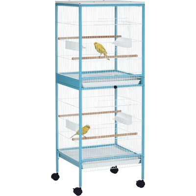 Generic Grande Cage À Oiseaux Sur Pied Double Avec Mangeoires Perchoirs Plateau Amovible Roulettes 51,5 X 50 X 140 Cm Bleu Clair - Publicité Generic Grande Cage À Oiseaux Sur Pied Double Avec Mangeoires Perchoirs Plateau Amovible Roulettes 51,5 X 50 X 140 Cm Bleu Clair - Publicité
