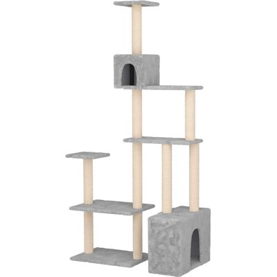Arbre À Chat Avec Poteaux À Griffer En Sisal Gris Clair Vidaxl - Publicité Arbre À Chat Avec Poteaux À Griffer En Sisal Gris Clair Vidaxl - Publicité