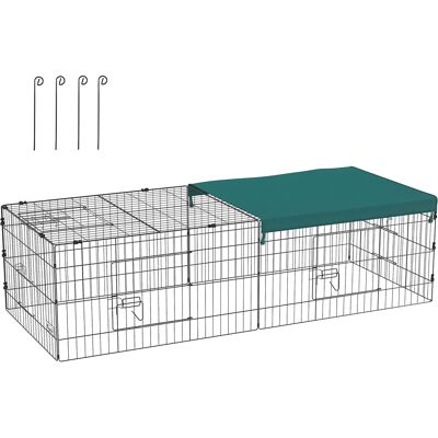 ARRIGONI Parc Enclos Modulable Acier Avec Bache Pour Lapins Rongeurs Petits Animaux Intérieur Extérieur 185l X 75l X 50h Cm Vert - Publicité ARRIGONI Parc Enclos Modulable Acier Avec Bache Pour Lapins Rongeurs Petits Animaux Intérieur Extérieur 185l X 75l X 50h Cm Vert - Publicité