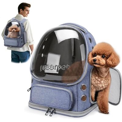RYTTGOP 1 - Sac À Dos Chat - Transporteur Pliable - Fenêtre À Bulles Respirante - Pour Chats Et Petits Chiens Jusqu'à 7,5kg - Voyage Et Camping - Bleu Ciel - 34x27x42cm - Publicité RYTTGOP 1 - Sac À Dos Chat - Transporteur Pliable - Fenêtre À Bulles Respirante - Pour Chats Et Petits Chiens Jusqu'à 7,5kg - Voyage Et Camping - Bleu Ciel - 34x27x42cm - Publicité