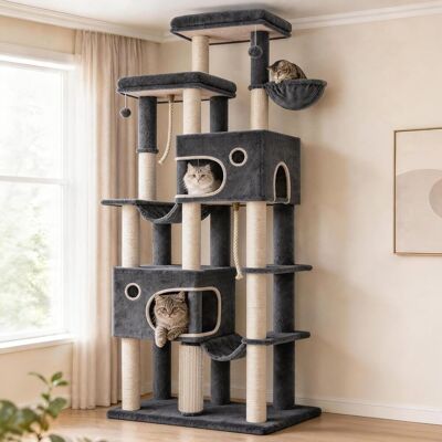 OEM Arbre À Chat Xxl 213 Cm – 10 Griffoirs – 2 Plateformes Géantes – 2 Hamacs – Panier Pour Chats – Stable Et Robuste – Convient Aux Maine Coons - Publicité OEM Arbre À Chat Xxl 213 Cm – 10 Griffoirs – 2 Plateformes Géantes – 2 Hamacs – Panier Pour Chats – Stable Et Robuste – Convient Aux Maine Coons - Publicité