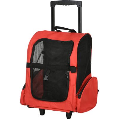 HEAT Caisse De Transport 2 En 1 Pour Chiens Et Chats (chariot, Sac À Dos) Avec Poignée Télescopique, Poches De Rangement, Ventilation, Laisse De Sécurité, 42 X 25 X 55 Cm, Rouge - Publicité HEAT Caisse De Transport 2 En 1 Pour Chiens Et Chats (chariot, Sac À Dos) Avec Poignée Télescopique, Poches De Rangement, Ventilation, Laisse De Sécurité, 42 X 25 X 55 Cm, Rouge - Publicité