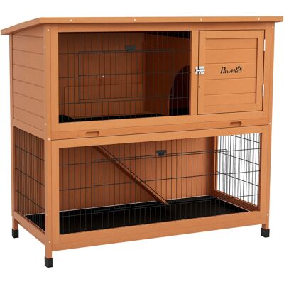 ARRIGONI Clapier Pour Petits Animaux Cage Rongeur Resistant Aux Intemperies 2 Bacs 123 X 63 X 112 Cm Orange - Publicité ARRIGONI Clapier Pour Petits Animaux Cage Rongeur Resistant Aux Intemperies 2 Bacs 123 X 63 X 112 Cm Orange - Publicité