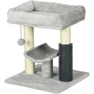 HEAT Arbre À Chat Avec Griffoir, Tour De Jeu, Hauteur 48 Cm, Poteau En Sisal Gris Avec Balle Suspendue, Gris - Publicité HEAT Arbre À Chat Avec Griffoir, Tour De Jeu, Hauteur 48 Cm, Poteau En Sisal Gris Avec Balle Suspendue, Gris - Publicité