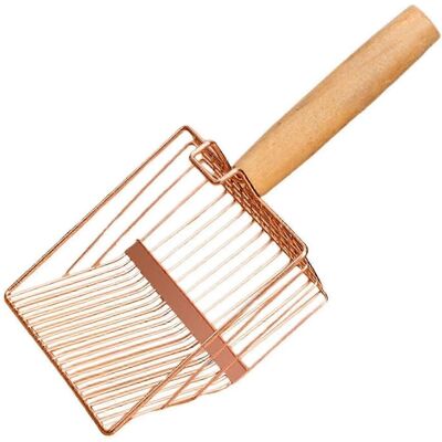 YUDO Pelle À Litière Pour Chats, Tamis À Sable Portable Et Résistant, Avec Manche En Bois.-rose Gold - Publicité YUDO Pelle À Litière Pour Chats, Tamis À Sable Portable Et Résistant, Avec Manche En Bois.-rose Gold - Publicité
