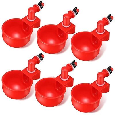 FANGMEDIA Lot De 6 Bols À Boire Automatiques Pour Volaille En Plastique Pour Poulet Et Canard - Publicité FANGMEDIA Lot De 6 Bols À Boire Automatiques Pour Volaille En Plastique Pour Poulet Et Canard - Publicité