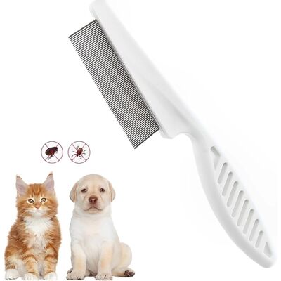 GRASSLIN 1 Peigne Anti-puces, Acier Inoxydable, Dents Arrondies, Poignée Ergonomique, Pour Chiens Et Chats - Publicité GRASSLIN 1 Peigne Anti-puces, Acier Inoxydable, Dents Arrondies, Poignée Ergonomique, Pour Chiens Et Chats - Publicité