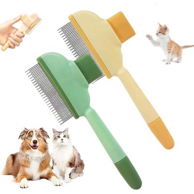 GRASSLIN 2 Peigne, Bouton Déverrouillage, Acier Inoxydable, Plastique Abs, Chat Chien - Publicité GRASSLIN 2 Peigne, Bouton Déverrouillage, Acier Inoxydable, Plastique Abs, Chat Chien - Publicité