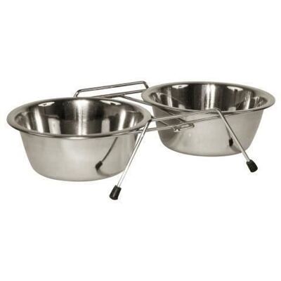 Cellfast Kerbl Support Double Écuelles 2x900ml - Pour Chien - Publicité Cellfast Kerbl Support Double Écuelles 2x900ml - Pour Chien - Publicité