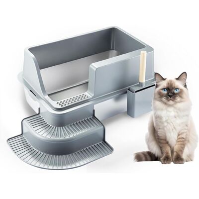 ENLENK Bac À Litière Pour Chat En Acier Inoxydable – Grand 60 X 40 X 30 Cm – Anti-fuite Et Facile À Nettoyer – Avec Pelle Et Support Mural - Publicité ENLENK Bac À Litière Pour Chat En Acier Inoxydable – Grand 60 X 40 X 30 Cm – Anti-fuite Et Facile À Nettoyer – Avec Pelle Et Support Mural - Publicité