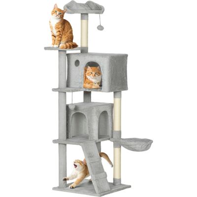 WINS Arbre À Chat 160 Cm Avec Plateformes, Poteaux En Sisal, Cachettes Et Jouets Suspendus Pour Chats - Publicité WINS Arbre À Chat 160 Cm Avec Plateformes, Poteaux En Sisal, Cachettes Et Jouets Suspendus Pour Chats - Publicité
