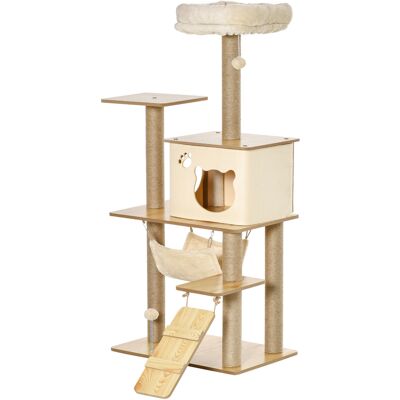 HEAT Arbre À Chat, Tour De Jeu Pour Chats, Plateformes, Cachette, Couchage, Hamac, Échelle Et Griffoir En Jute, 60 X 40 X 130 Cm, Jaune - Publicité HEAT Arbre À Chat, Tour De Jeu Pour Chats, Plateformes, Cachette, Couchage, Hamac, Échelle Et Griffoir En Jute, 60 X 40 X 130 Cm, Jaune - Publicité