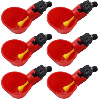 ALVIOR Abreuvoir Automatique Pour Volaille - Bol En Plastique Rouge - Adapté Poulets Canards Oiseaux Cailles - 6 Pièces - Publicité ALVIOR Abreuvoir Automatique Pour Volaille - Bol En Plastique Rouge - Adapté Poulets Canards Oiseaux Cailles - 6 Pièces - Publicité