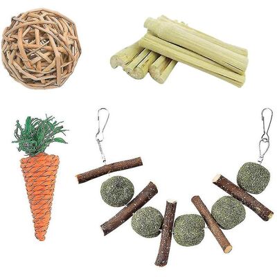 LISATR Lot De 4 Boules D'Herbe Et Brindilles À Mâcher Pour Lapins Et Chinchillas. Publicité LISATR Lot De 4 Boules D'Herbe Et Brindilles À Mâcher Pour Lapins Et Chinchillas. Publicité