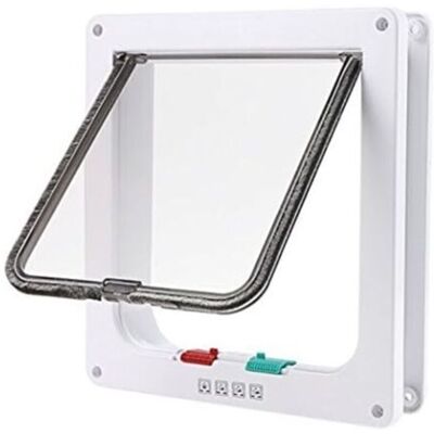 Scotch Chatière Porte À 4 Positions Cat Mate Grande Blanc Porte Verrouillable Pour Chat Ou Chien Facile À Installer(23cmx 25cmx 5.5cm) - Publicité Scotch Chatière Porte À 4 Positions Cat Mate Grande Blanc Porte Verrouillable Pour Chat Ou Chien Facile À Installer(23cmx 25cmx 5.5cm) - Publicité