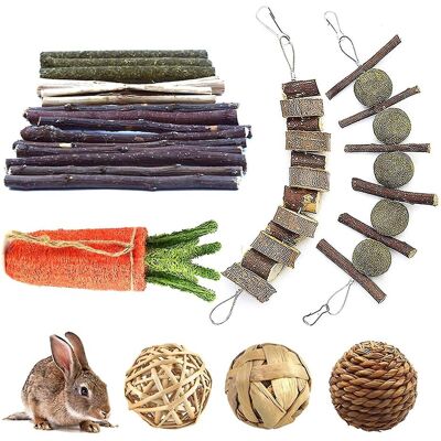 LISATR Bâtonnets À Mâcher Pour Lapins, Boules De Foin Et Friandises Pour Lapins Et Chinchillas - Publicité LISATR Bâtonnets À Mâcher Pour Lapins, Boules De Foin Et Friandises Pour Lapins Et Chinchillas - Publicité