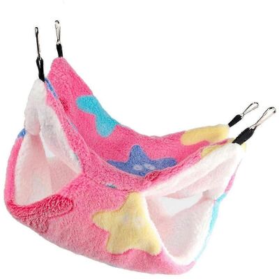 YUDO Hamac Pour Hamster, Litière Double Couche Douce, Nid Douillet Pour Petits Animaux De Compagnie Comme Les Écureuils Et Les Furets-pink - Publicité YUDO Hamac Pour Hamster, Litière Double Couche Douce, Nid Douillet Pour Petits Animaux De Compagnie Comme Les Écureuils Et Les Furets-pink - Publicité
