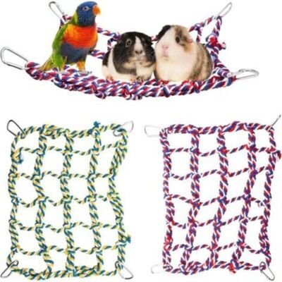 OEM Ensemble De 2 Filets À Oiseaux En Corde Colorée - Hamac Suspendu, Échelle Et Pont Pour Petits Animaux (rats, Hamsters, Oiseaux, Furets) - Jouet Et Décoration Pour Cages - 28 X 20 Cm - Publicité OEM Ensemble De 2 Filets À Oiseaux En Corde Colorée - Hamac Suspendu, Échelle Et Pont Pour Petits Animaux (rats, Hamsters, Oiseaux, Furets) - Jouet Et Décoration Pour Cages - 28 X 20 Cm - Publicité
