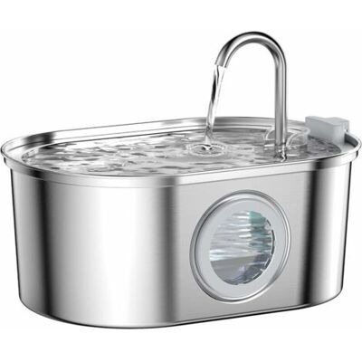 Barkbustersfontaine A Eau Chat Inox, Fontaine À Eau Pour Chat Avec Fenêtre Transparente, 3,2l Fontaine Eau Chat, Forme De Robinet - Publicité Barkbustersfontaine A Eau Chat Inox, Fontaine À Eau Pour Chat Avec Fenêtre Transparente, 3,2l Fontaine Eau Chat, Forme De Robinet - Publicité
