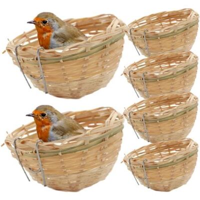 BARBAYDOS Nid D'Oiseau - Non Spécifié - 6 Pièces - En Bambou Tissé - 3,9x2,4 Pouces - Pour Oiseaux Exotiques - Publicité BARBAYDOS Nid D'Oiseau - Non Spécifié - 6 Pièces - En Bambou Tissé - 3,9x2,4 Pouces - Pour Oiseaux Exotiques - Publicité