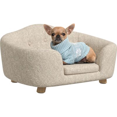 ARRIGONI Canapé Lit Panier Chien Chat Sur Pied Design Contemporain Coussin Moelleux Amovible Pieds Bois Massif Dim. 70l X 47l X 30h Cm Crème - Publicité ARRIGONI Canapé Lit Panier Chien Chat Sur Pied Design Contemporain Coussin Moelleux Amovible Pieds Bois Massif Dim. 70l X 47l X 30h Cm Crème - Publicité