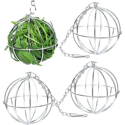 PELTOR Mangeoire À Balles De Foin Pour Petits Animaux En Acier Inoxydable 4 Pièces, Conception Durable Et Résistante Aux Morsures, Adaptée Aux Lapins, Cochons D'Inde Et Autres Récipients Alimentaires - Publicité PELTOR Mangeoire À Balles De Foin Pour Petits Animaux En Acier Inoxydable 4 Pièces, Conception Durable Et Résistante Aux Morsures, Adaptée Aux Lapins, Cochons D'Inde Et Autres Récipients Alimentaires - Publicité