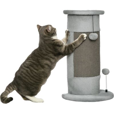ARRIGONI Griffoir Pour Chats, 58 Cm Poteau Griffoir Chat Coussin En Sisal Naturel Boule Suspendu Et Boule À Ressort Gris - Publicité ARRIGONI Griffoir Pour Chats, 58 Cm Poteau Griffoir Chat Coussin En Sisal Naturel Boule Suspendu Et Boule À Ressort Gris - Publicité