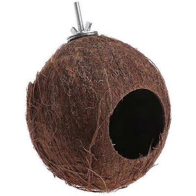 ALLAUVE Nid D'Oiseau En Noix De Coco, Maison Pour Petits Animaux, Cage, Habitat Décoratif, Facile À Installer - Publicité ALLAUVE Nid D'Oiseau En Noix De Coco, Maison Pour Petits Animaux, Cage, Habitat Décoratif, Facile À Installer - Publicité