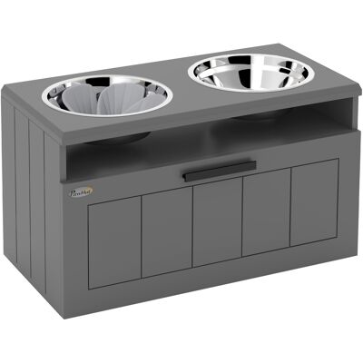 OEM Gamelle Surélevée Pour Chien, Double Bol En Acier Inoxydable Anti-glouton, Tapis Ralentisseur, Support Avec Compartiment De Stockage De 25 L, Idéale Pour Chiens Grands Et Géants, Couleur Gris - Publicité OEM Gamelle Surélevée Pour Chien, Double Bol En Acier Inoxydable Anti-glouton, Tapis Ralentisseur, Support Avec Compartiment De Stockage De 25 L, Idéale Pour Chiens Grands Et Géants, Couleur Gris - Publicité