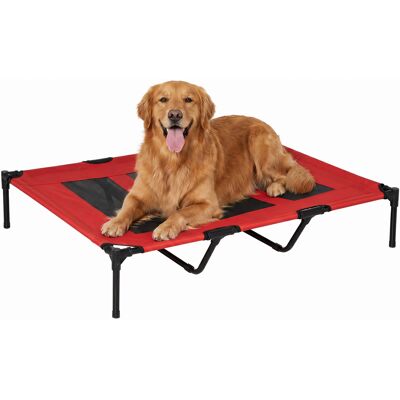 ARRIGONI Lit Sur Pieds Xxl Pour Chien Chat Lit De Camp Animal 122l X 92l X 23h Cm Rouge - Publicité ARRIGONI Lit Sur Pieds Xxl Pour Chien Chat Lit De Camp Animal 122l X 92l X 23h Cm Rouge - Publicité