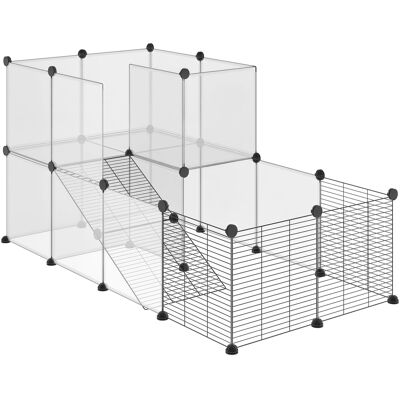 ARRIGONI Enclos Pour Petits Animaux Design Diy Cage Modulable Pour Cochon D'Inde Lapin Chinchillas Petits Animaux Domestiques 27 Panneaux Noir - Publicité ARRIGONI Enclos Pour Petits Animaux Design Diy Cage Modulable Pour Cochon D'Inde Lapin Chinchillas Petits Animaux Domestiques 27 Panneaux Noir - Publicité