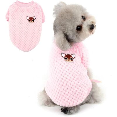 GRASSLIN 1 Pull Chien, Laine Polaire Douce, Coupe-vent, Pour Petit Chien Et Chat, Hiver Rose - Publicité GRASSLIN 1 Pull Chien, Laine Polaire Douce, Coupe-vent, Pour Petit Chien Et Chat, Hiver Rose - Publicité