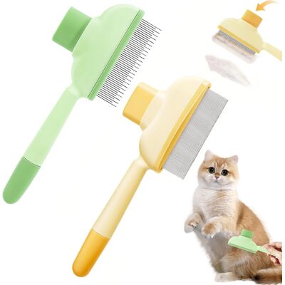 GRASSLIN 2 Pièces Brosse Pour Chat Et Chien, Peigne Autonettoyant Avec Bouton, Accessoire Toilettage Poils Longs - Publicité GRASSLIN 2 Pièces Brosse Pour Chat Et Chien, Peigne Autonettoyant Avec Bouton, Accessoire Toilettage Poils Longs - Publicité