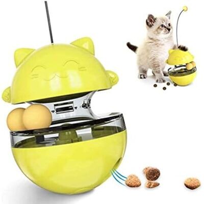 MOXIE Jouet Chat 4 En 1, Jouet Gobelet Pour Chat Tumbler Balle Interactive Chat Avec Double Boule Avec Distributeur De Nourriture Convient Pour Chat L'Éducation Formation Jeu - Publicité MOXIE Jouet Chat 4 En 1, Jouet Gobelet Pour Chat Tumbler Balle Interactive Chat Avec Double Boule Avec Distributeur De Nourriture Convient Pour Chat L'Éducation Formation Jeu - Publicité