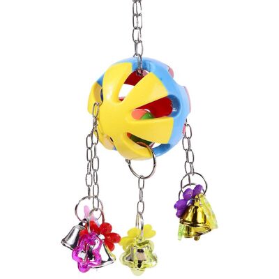 LISATR Balle À Mâcher Pour Perroquet, Balançoire Colorée Avec Clochettes, Pour Conure Moyenne Et Calopsitte. Publicité LISATR Balle À Mâcher Pour Perroquet, Balançoire Colorée Avec Clochettes, Pour Conure Moyenne Et Calopsitte. Publicité